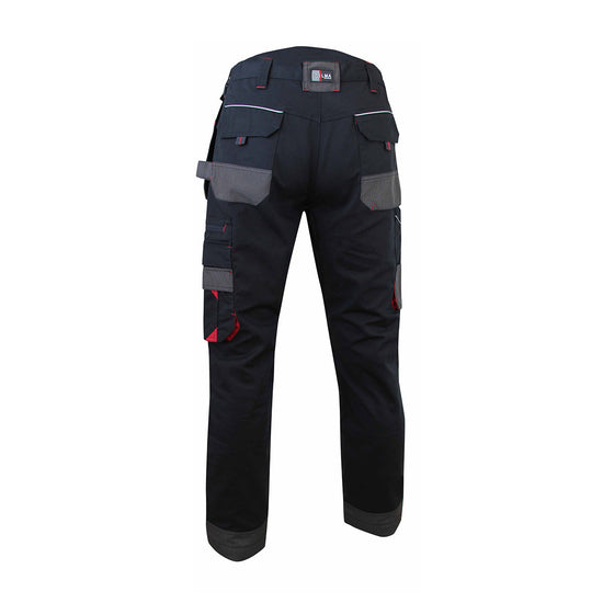 Pantalon de travail MINERAI #1378, extensible et renforcé. Confort, durabilité et praticité pour les professionnels du bâtiment.