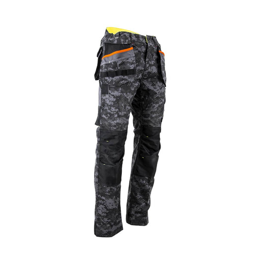 Pantalon de travail DONJON #1726 en canevas renforcé Oxford 600D. Résistant, confortable et fonctionnel pour les professionnels actifs.