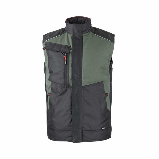 Veste sans manches Hugo Strong Phase #5097, robuste et fonctionnelle. Parfaite pour le travail extérieur grâce à ses renforts Oxford et sa visibilité accrue.