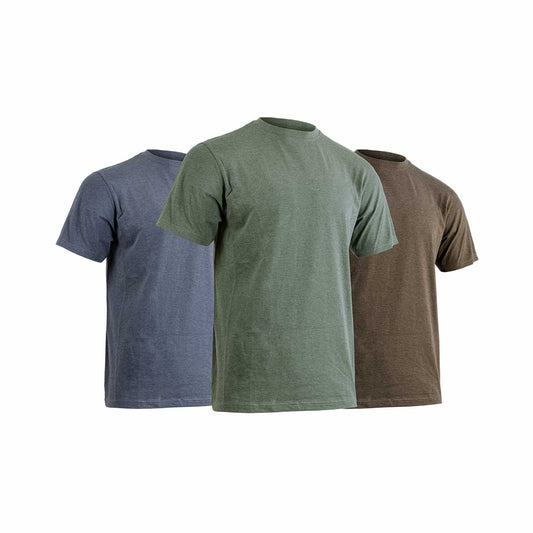 Lot de 3 t-shirts Hugo Strong Lincoln #9263C en mélange coton-polyester, parfaits pour le travail extérieur. Confort, résistance et praticité.