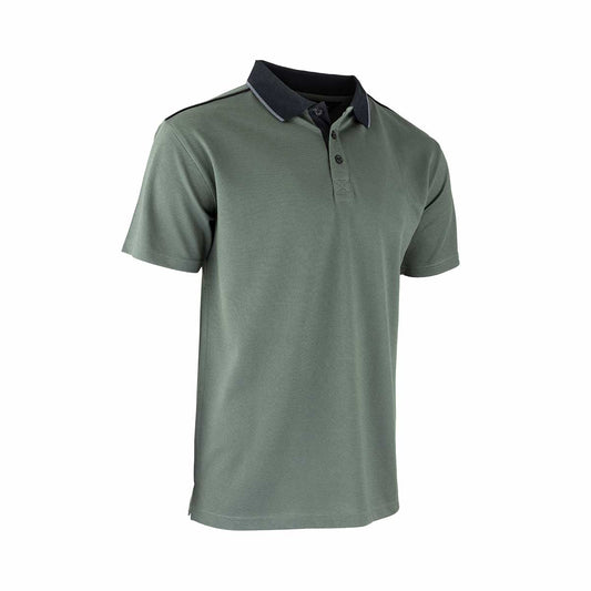 Polo Hugo Strong Pampa #9321, léger et respirant, parfait pour le travail extérieur. Maille piquée coton-polyester et finitions contrastantes.