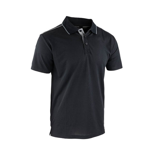 Polo Hugo Strong Barkhane #9324, léger et respirant, parfait pour le travail extérieur. Maille piquée coton-polyester et finitions contrastantes.