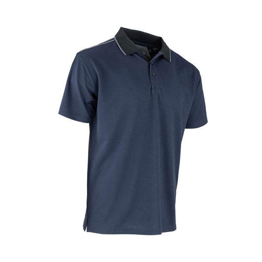 Polo Hugo Strong GOLFE #9325, léger et respirant, idéal pour le travail extérieur. Maille piquée coton-polyester et finitions contrastantes.