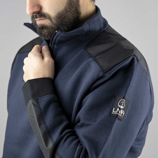 Chandail de travail BOGOTA #8086 Hugo Strong pour homme. Chaud, résistant et renforts Oxford 300D imperméables. Confort optimal pour les travailleurs actifs.